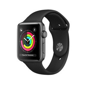 Apple W S3 38mm S. Grey Case Black SBand
